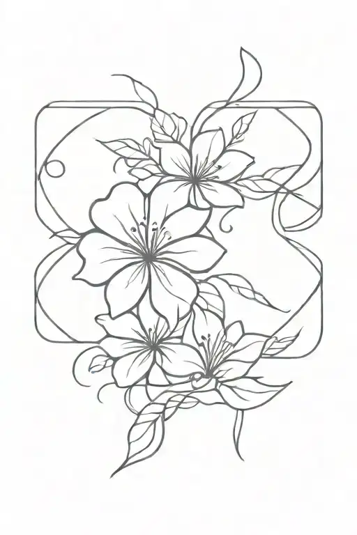 Floral Pattern Interwoven Puzzle Ribbon