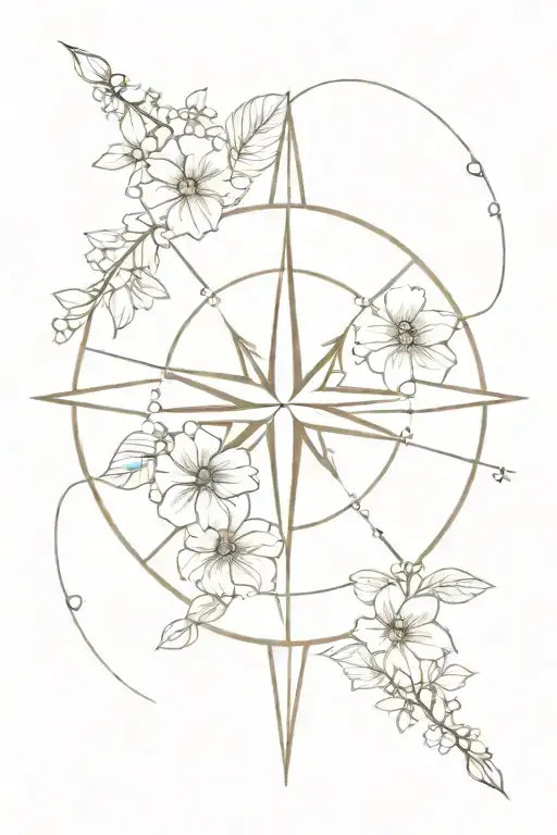Crystals Compass Forget Me Not Flowers