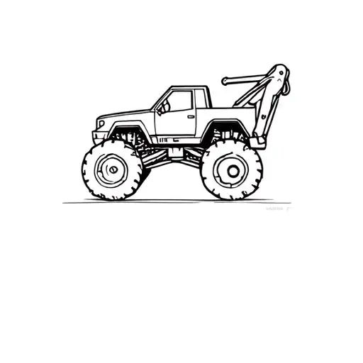 Cartoon Digger Monster Truck