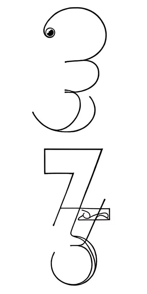 Number 3 And 7 And With Venus Elements