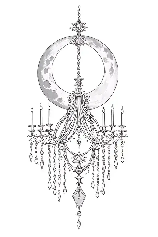Gothic Chandelier Design With Moon