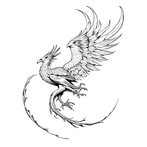 A Phoenix Being Reborn Cycle Full Sleve