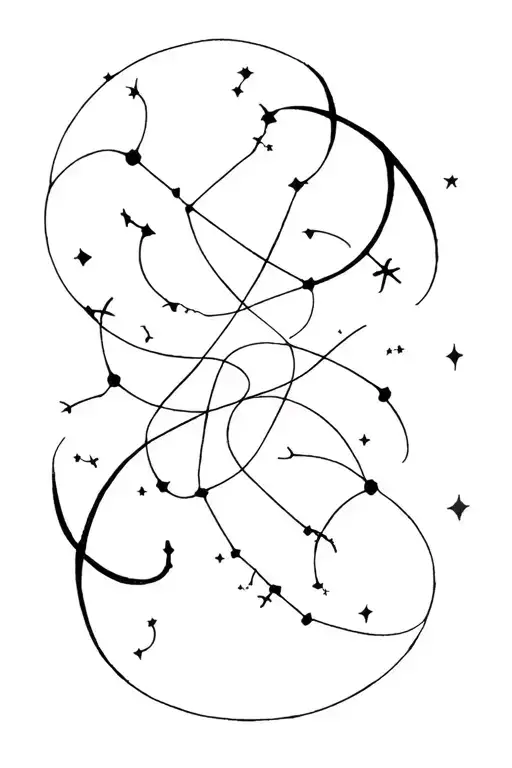 Pisces Capricorn Sagittarius Constellation Intertwined