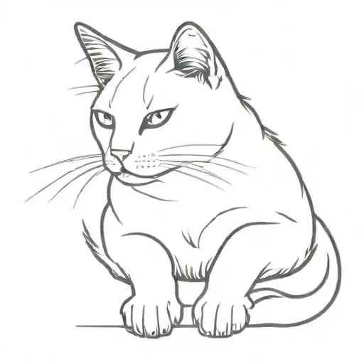 Black And White Cat Laying Down With One Front Paw Around