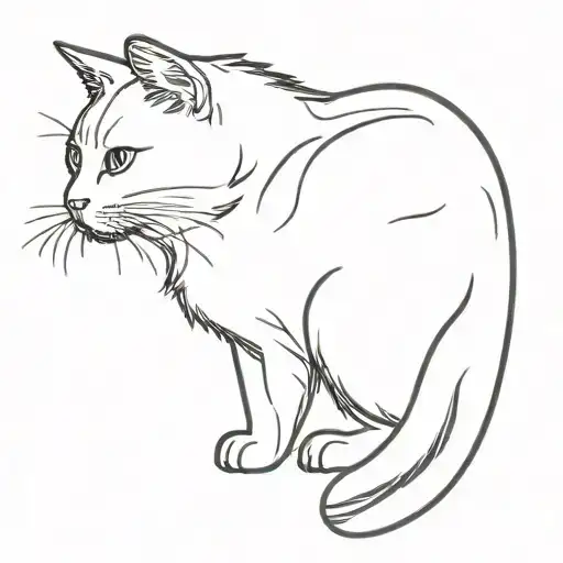 Black And White Cat Side Ways With One Front Paw Around An Arm
