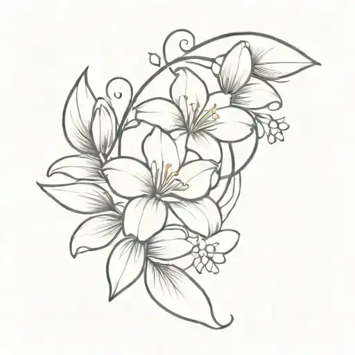 Love And Jasmine Phases Tattoo Design Combining