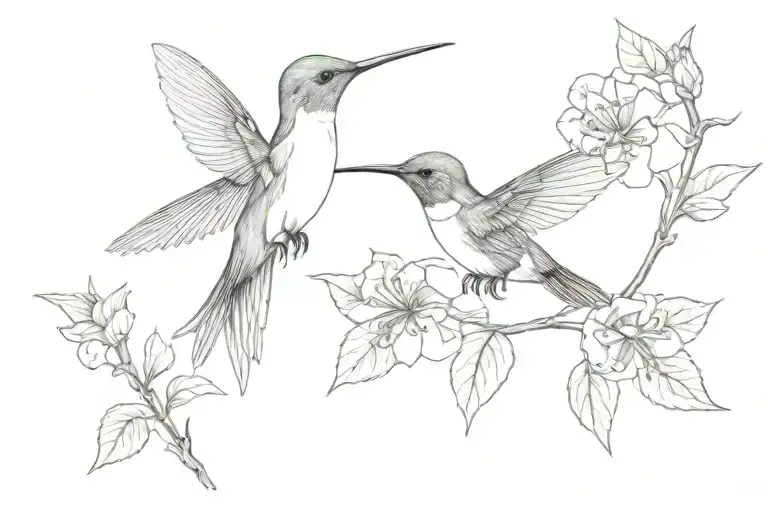 Hydrandias And A Humming Bird