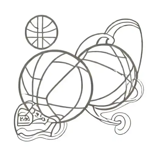 A Minimalist Design Of A Basketball With A Hidden One Piece Symbol Incorporated Into The Design
