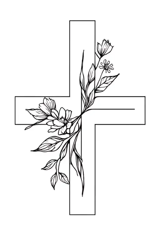 Cross With Birth Flowers