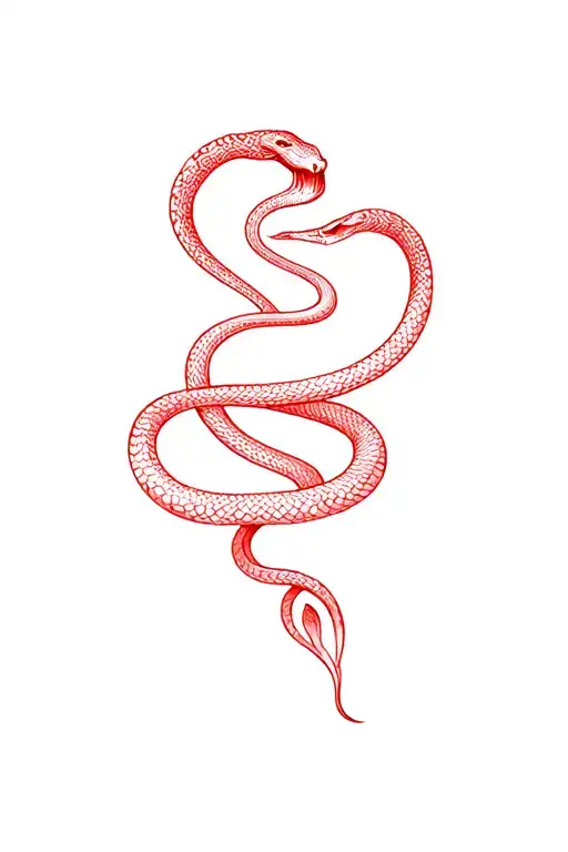 Partly Red Snake Intertwined