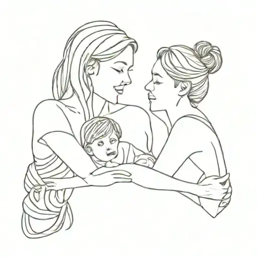 Two Women And Their Daughter