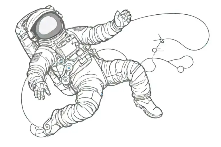 Astronaut Floating Reaching Out To Touch
