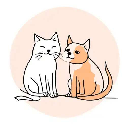 2 Cats And A Dog Sitting