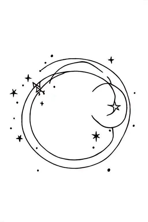 Enzo Circle With Moon And Stars