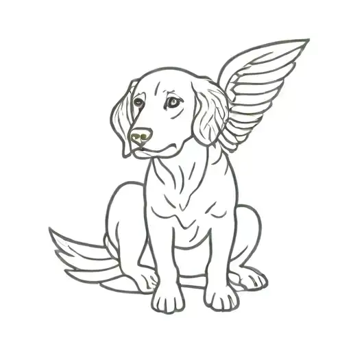 Daschhund With Angel Wings