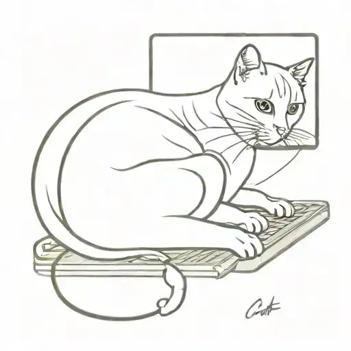 Cat Sitting On Laptop Keyboard