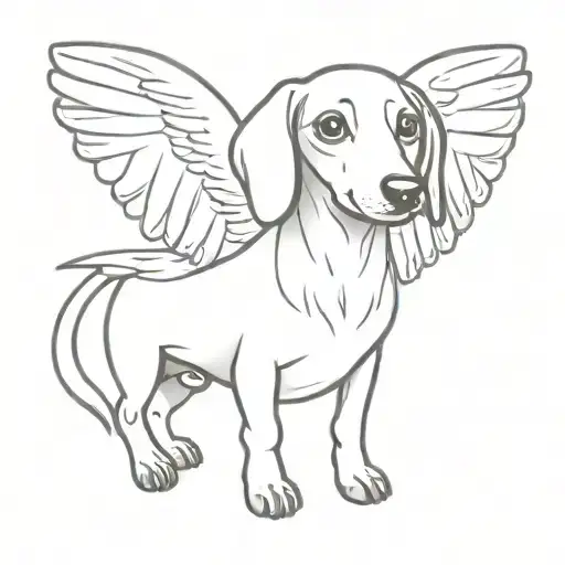Dachshund With Angel Wings