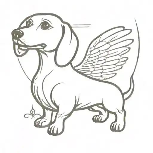 Dachshund With Angel Wings