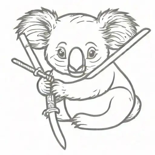 Koala With Katana In Hand