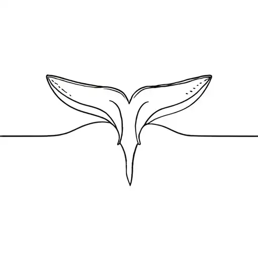 Wave Line And A Whale Tail With The Same Line