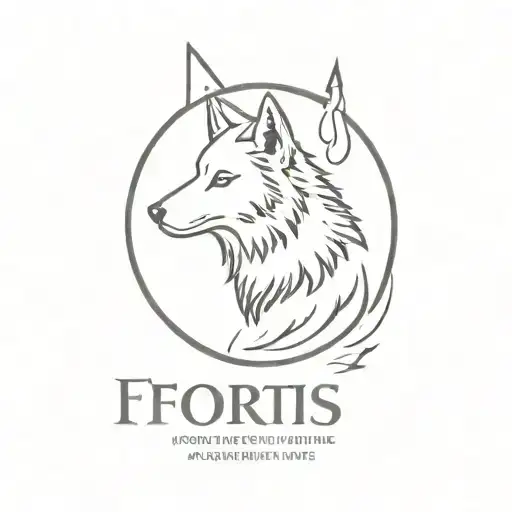 A Quote Tattoo Of 'Fortis Fortuna Aduivat' With A Lone Wolf Silhouette