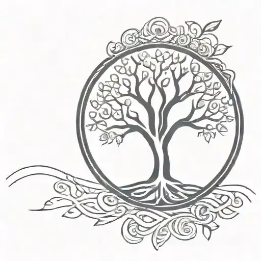 Black & White Celtic Tree Of Life
