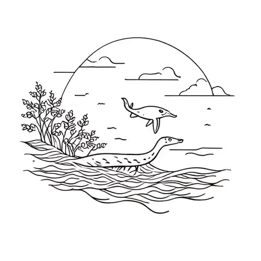 Sea With Animals In Nature