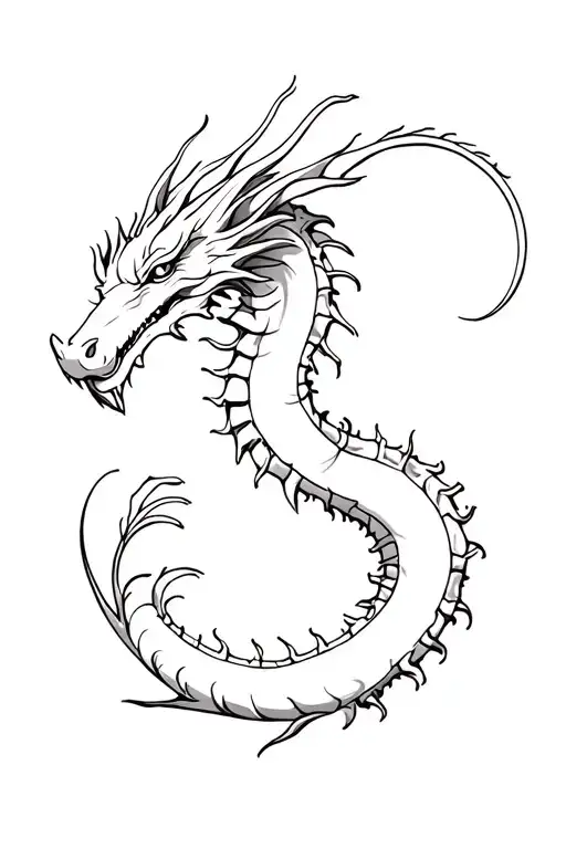 Spine Tattoo As A Dragon