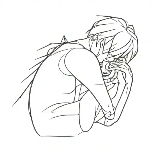 A Boy And A Spider Hugging Each Other In A Minimalist Style