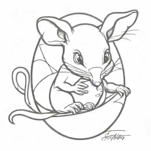 Cartoon Rat Hatching From Egg