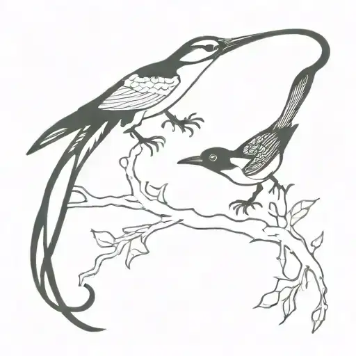 Magpie And Gecko Black White