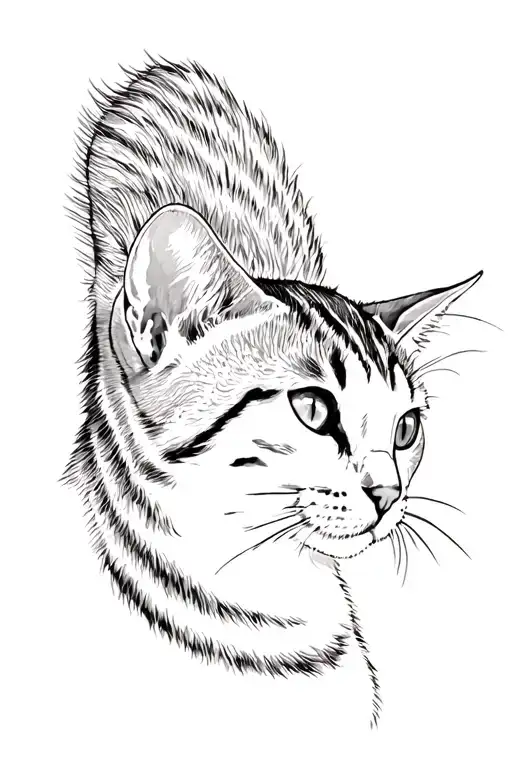 American Shorthair Cat With M Shaped Fur On Forhead