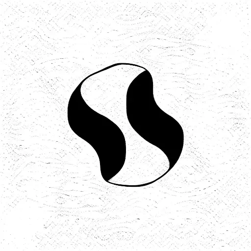 Yin And Yang With Waves And Sunset