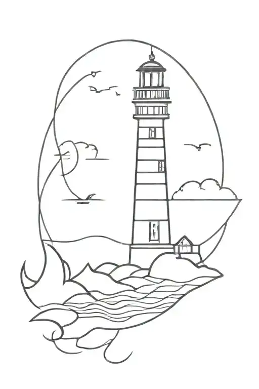 Lighthouse And Sea