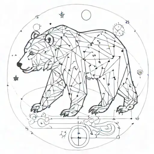 An Intricate Design Of A Bear Constellation Intertwined With Family Symbols