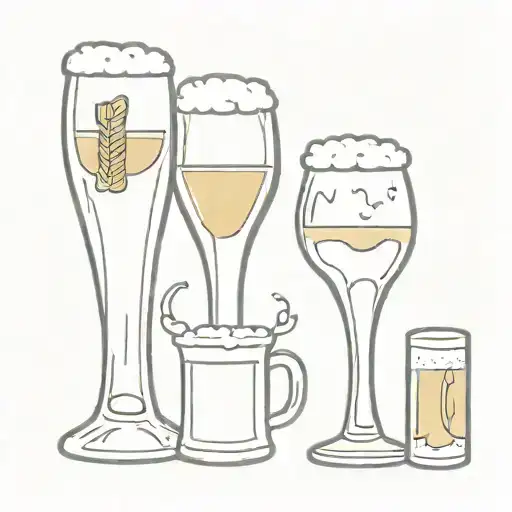 Beer Themed Tattoo For Three Friends