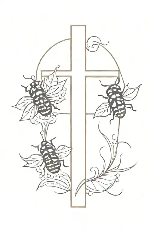 Western Cross With 3 Ladybugs