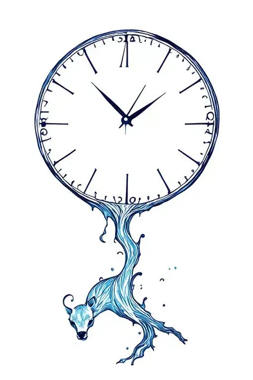 Clock Melting And Flowing Out Wildlife