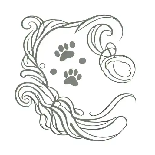 Beach Waves Dog Paw Prints Slowly Fading