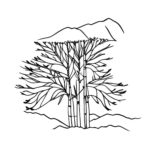 Aspen Branch With Mountain Laurel