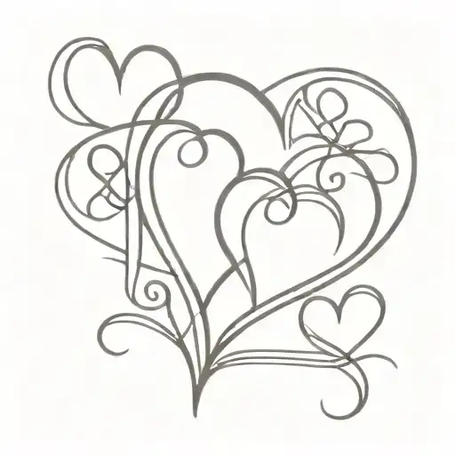 Three Interlocking Hearts Playing Card