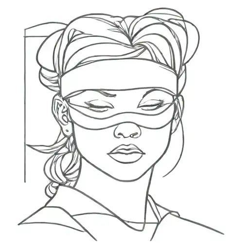 Line Art Of A Blindfold