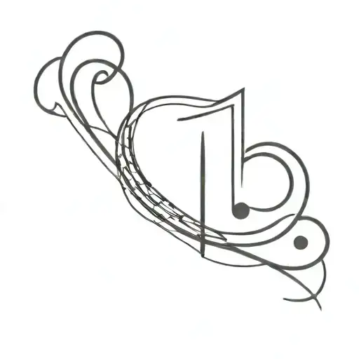 A Minimalist Tattoo Of A Music Note Intertwined With A Professor's Graduation Cap