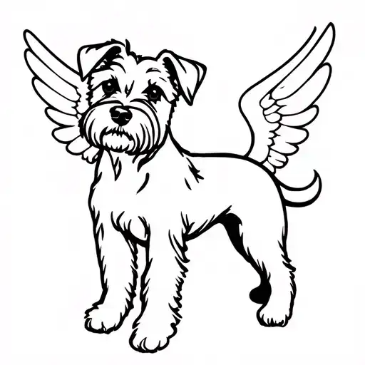 Schnauzer Dog With Wings