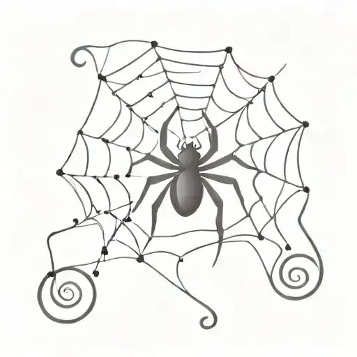 A Smoke-themed Music Note Intertwined With Spider Webs