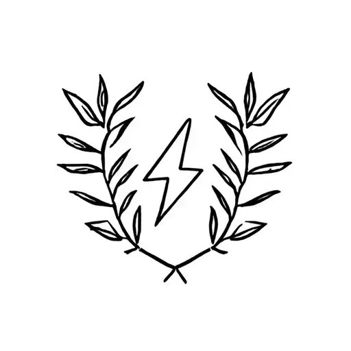 Laurel Leaf Wreath And Lightning Bolt