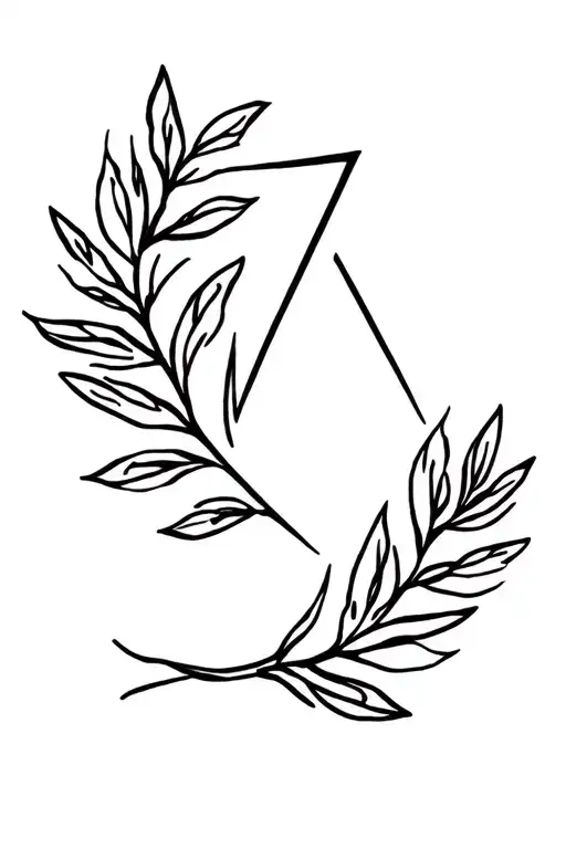 Laurel Leaf Wreath And Lightning Bolt