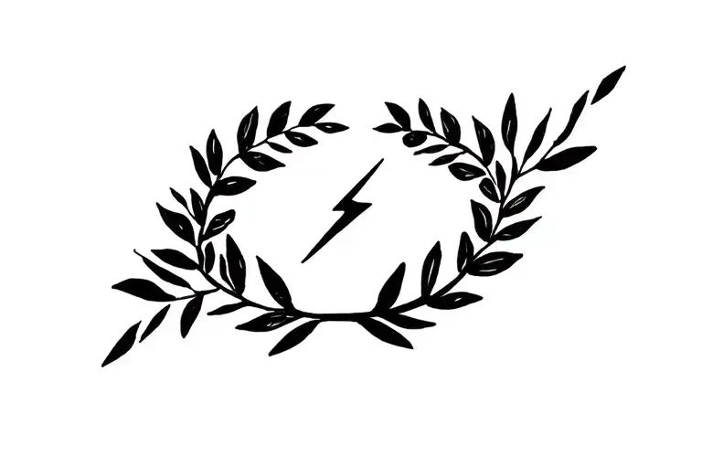 Laurel Leaf Wreath And Lightning Bolt