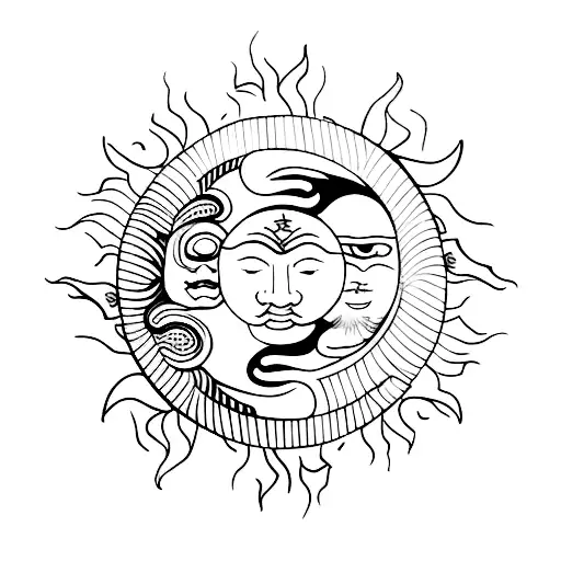 Sun Sign With Yin Yang