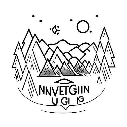Mountain Range Formed By The Words 'Never Give Up'